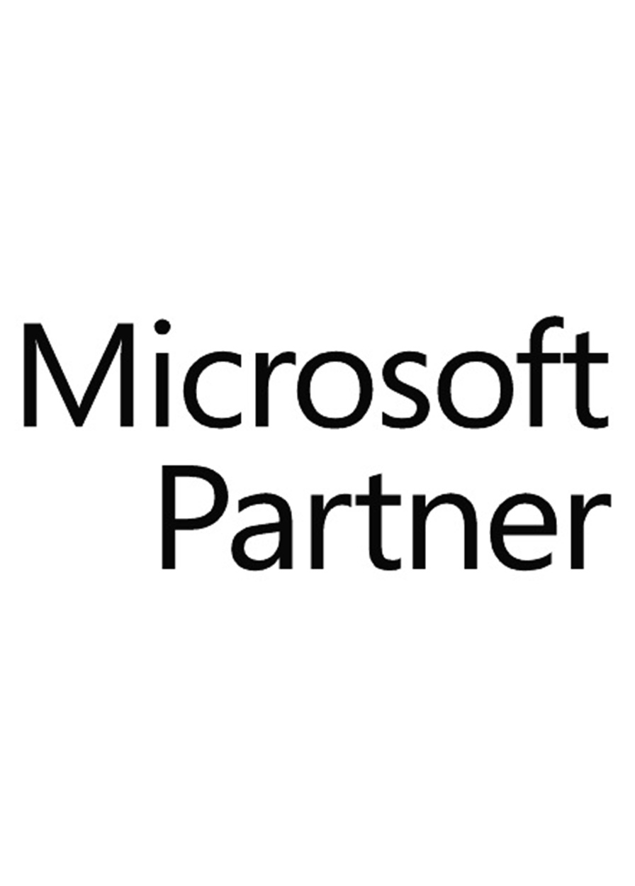 Logo Microsoft su sfondo tecnologico