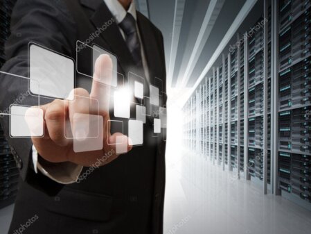Illustrazione di partnership tecnologica con infrastruttura IT professionale