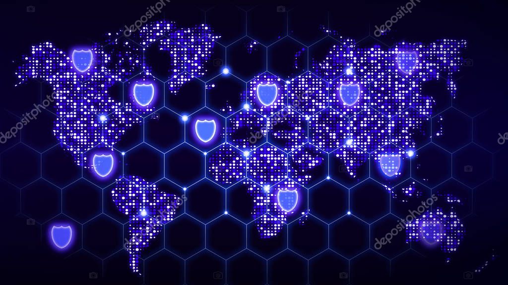 Concetto di sicurezza informatica con lucchetto digitale