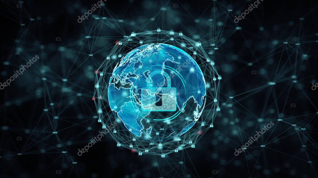 Illustrazione di sicurezza informatica con simbolo di scudo